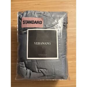 Vera Wang Home $150 Luster 100% Cotton Sateen Quilted Standard Size Sham Grey